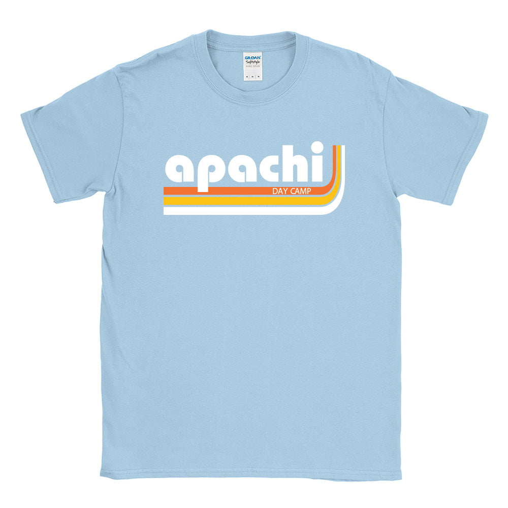 Retro Stripes ~ 50/50 Adult T-Shirt ~ Apachi Day Camp