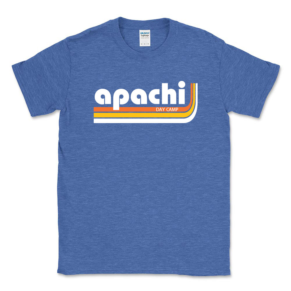Retro Stripes ~ 50/50 Adult T-Shirt ~ Apachi Day Camp