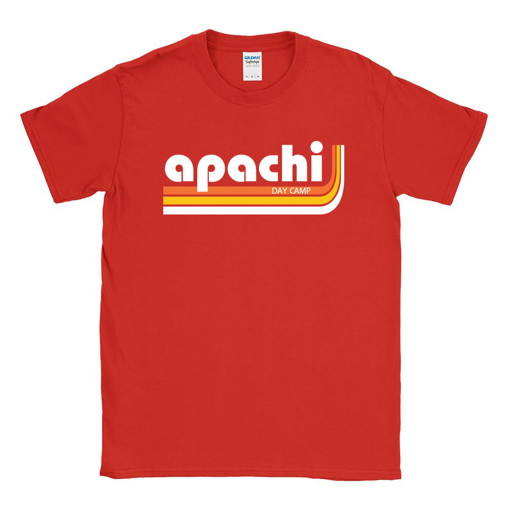 Retro Stripes ~ 50/50 Adult T-Shirt ~ Apachi Day Camp