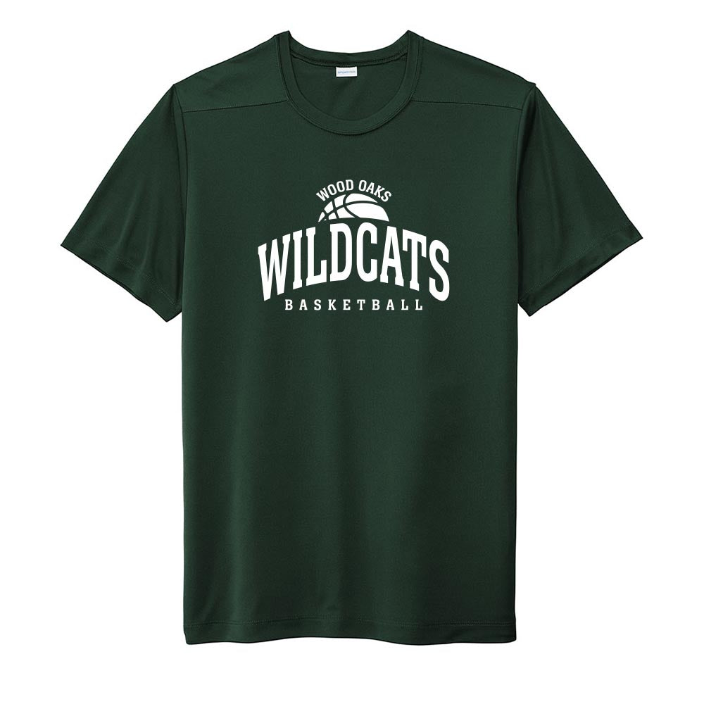 Basketball Arc ~ Performance Tee ~ Wood Oaks Junior High Athletics