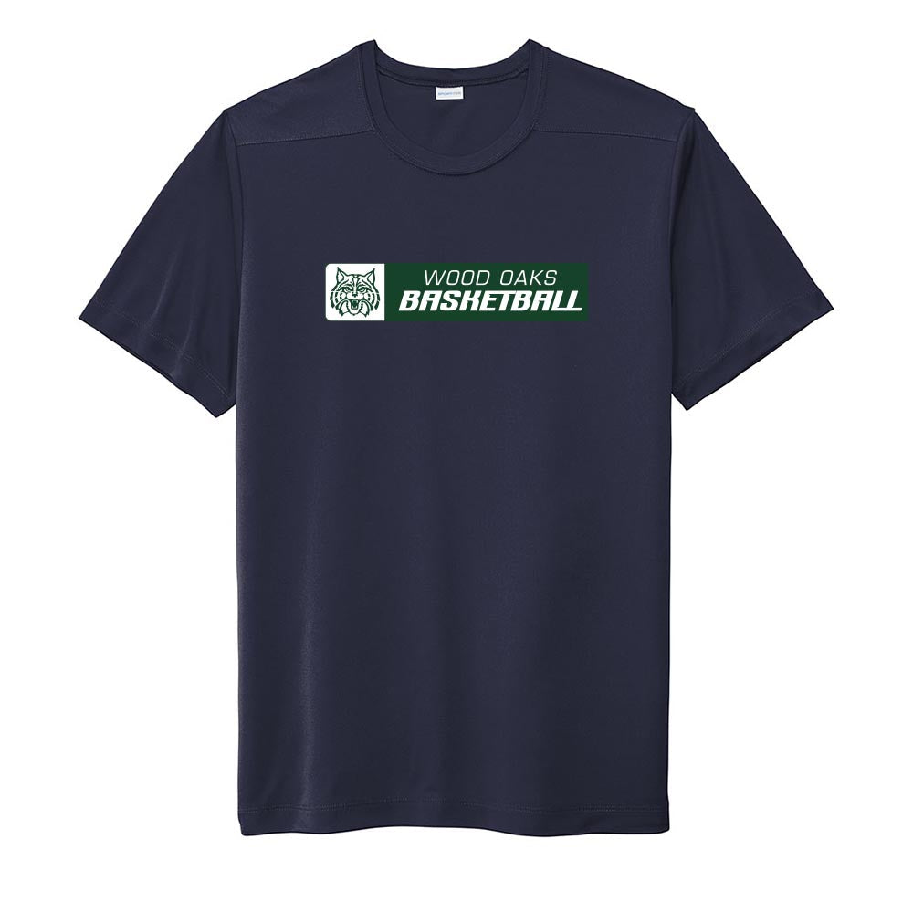 Basketball Banner ~ Performance Tee ~ Wood Oaks Junior High Athletics