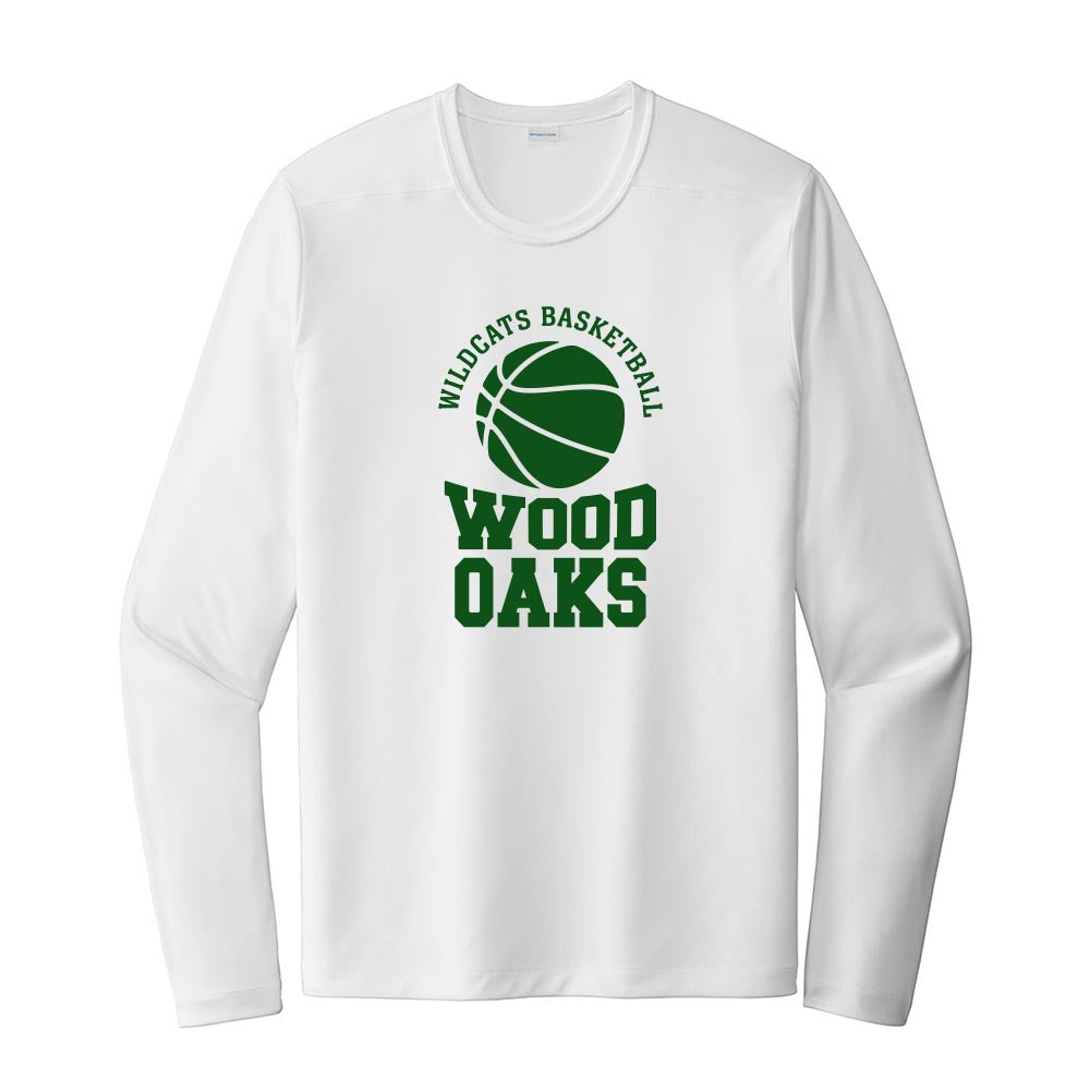 Basketball Stack ~ Long Sleeve Performance Tee ~ Wood Oaks Junior High Athletics