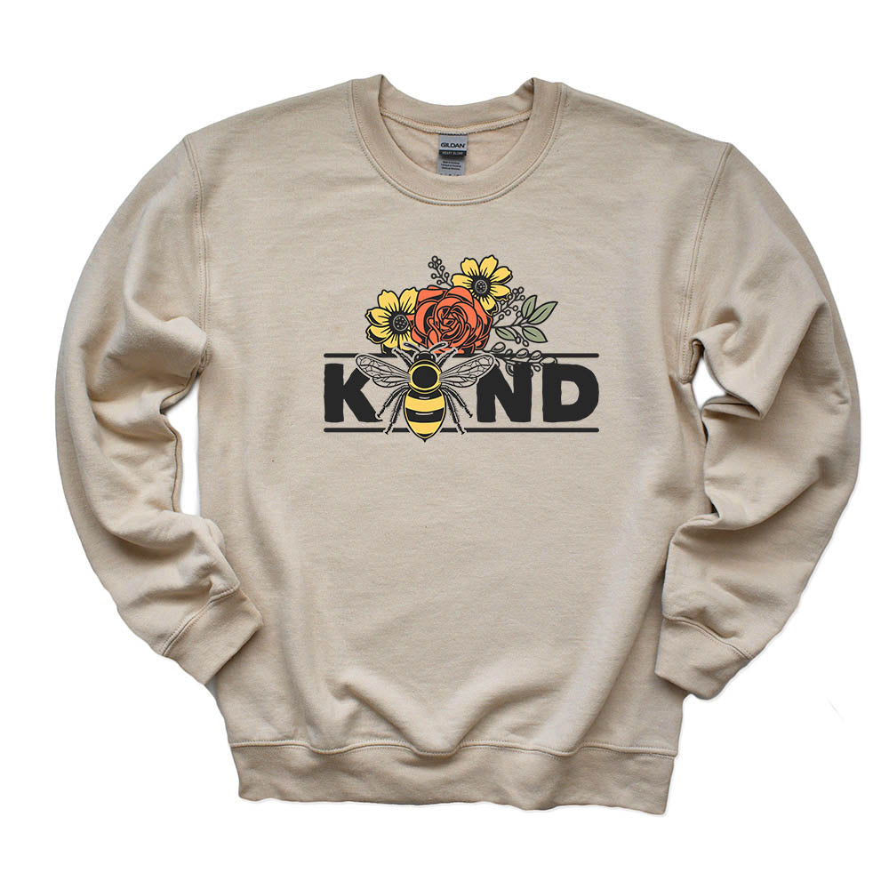 Bee Kind ~ Crewneck Sweatshirt ~ humanKIND-sand