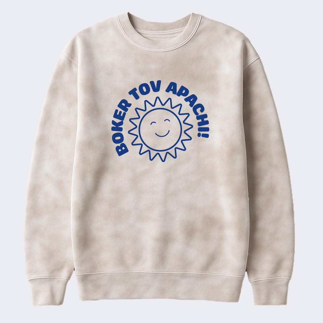 Boker Tov, Apachi ~ Tie Dye Crewneck Sweatshirt ~ Apachi Day Camp