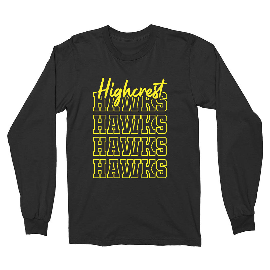 Bright Repeater ~ Cotton Long Sleeve T-Shirt ~ Highcrest Middle School