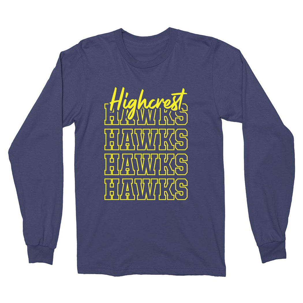 Bright Repeater ~ Cotton Long Sleeve T-Shirt ~ Highcrest Middle School