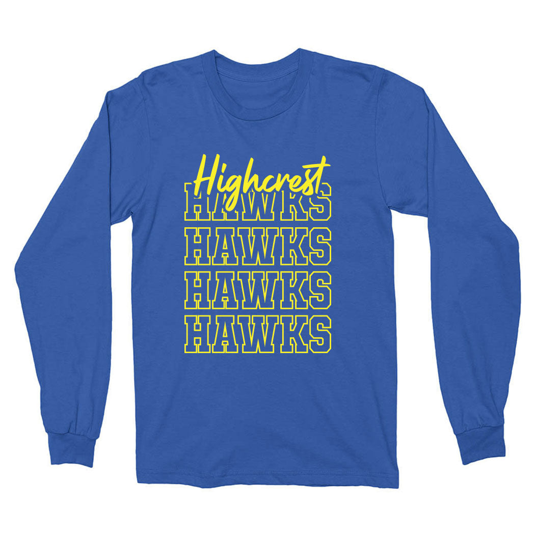 Bright Repeater ~ Cotton Long Sleeve T-Shirt ~ Highcrest Middle School
