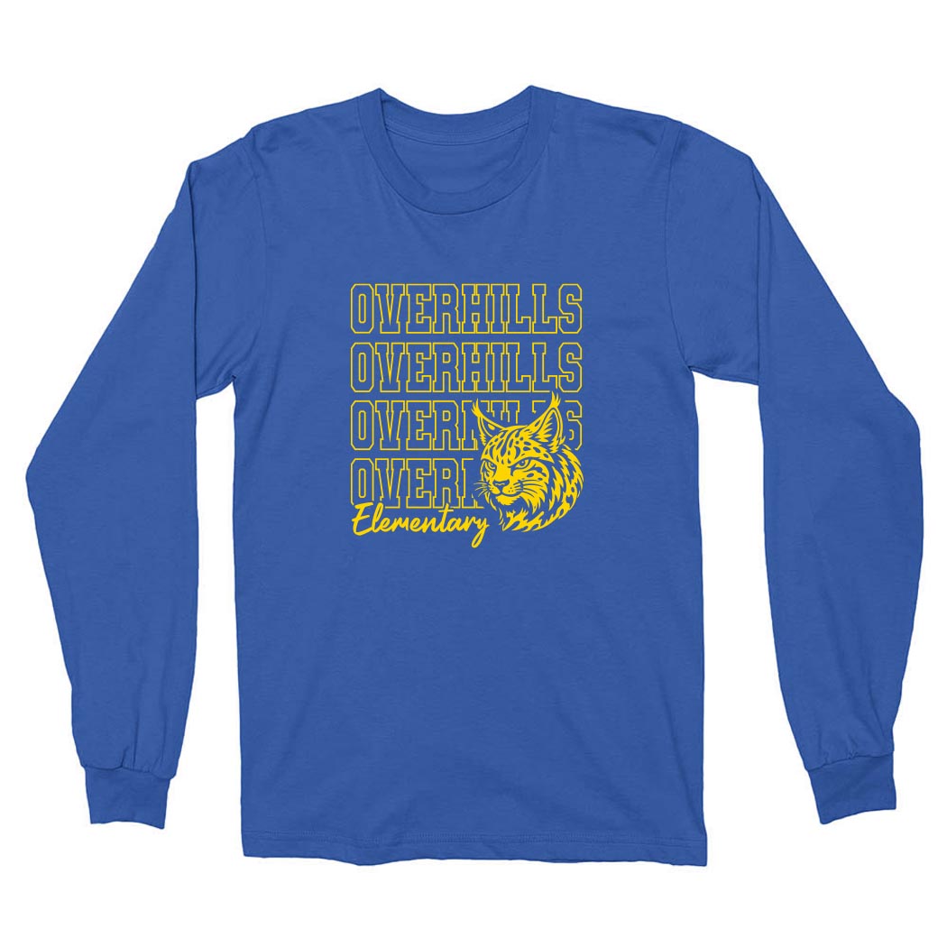 Bright Repeater Overhills ~ Cotton Long Sleeve T-Shirt ~ Overhills Elementary School