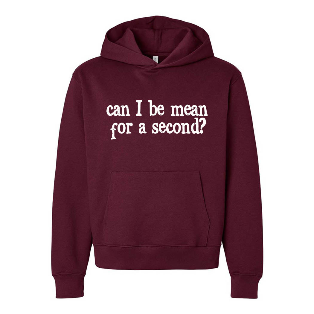 Can I Be Mean For a Second ~ Heavyweight Hoodie ~ humanKIND