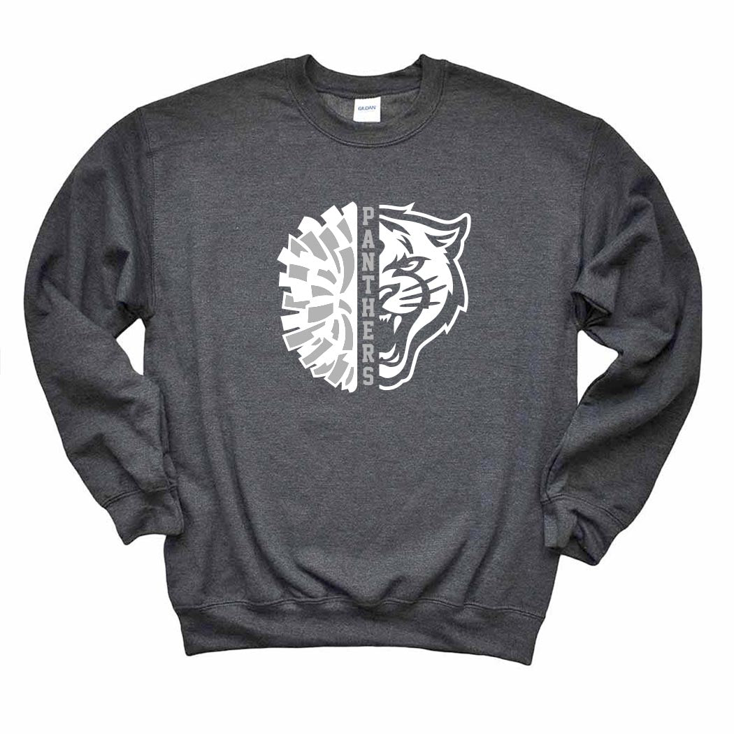 Cheer Mascot ~ Crewneck Sweatshirt ~ East Prairie Cheer-dark heather