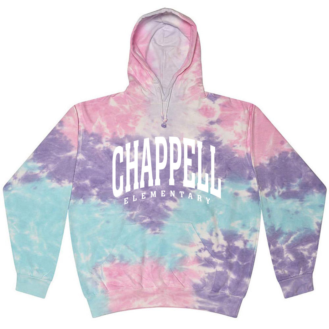 Classic Arc ~ Tie-Dye Hoodie ~ Chappell Elementary School-cotton candy