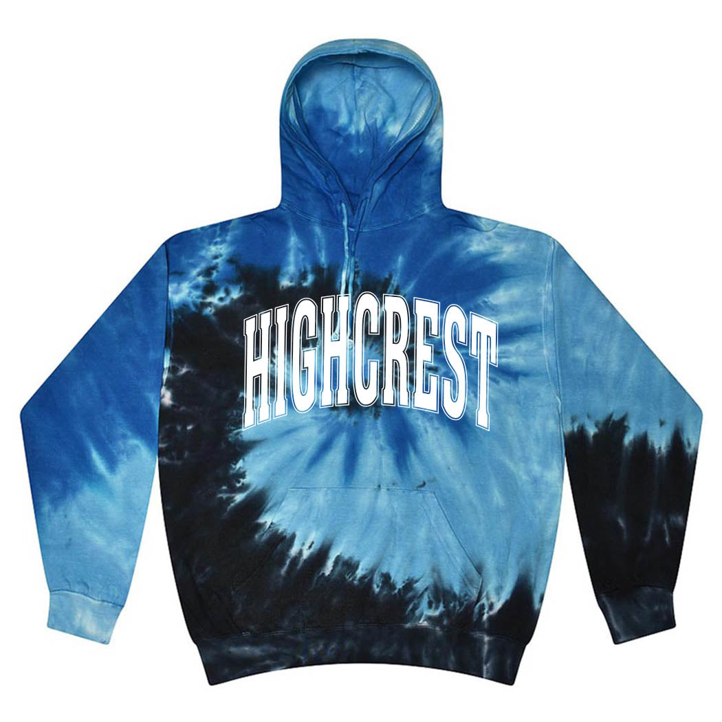 Classic Arc ~ Tie-Dye Hoodie ~ Highcrest Middle School-blue ocean