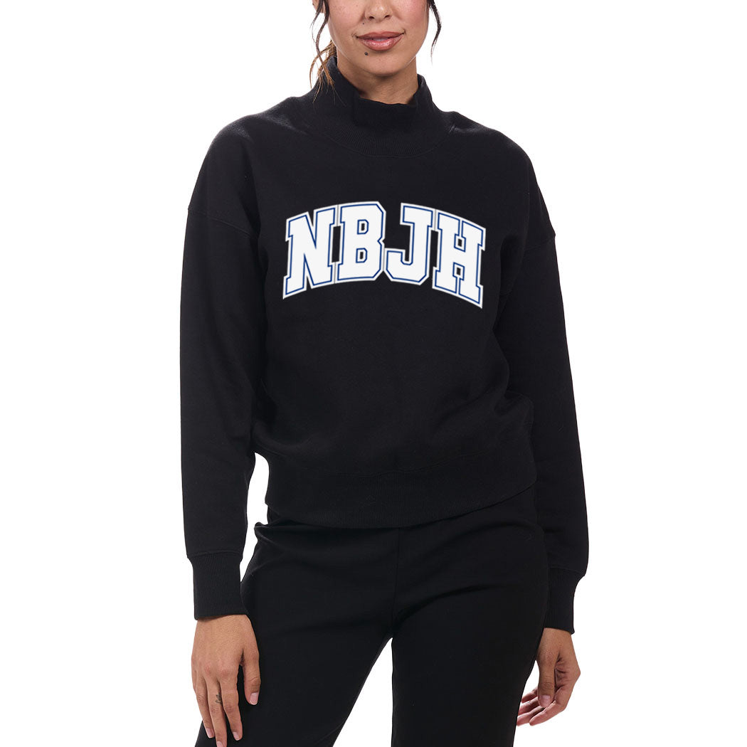 Collegiate Arc ~ Cropped Mock Neck Sweatshirt ~ Northbrook Junior High School-black