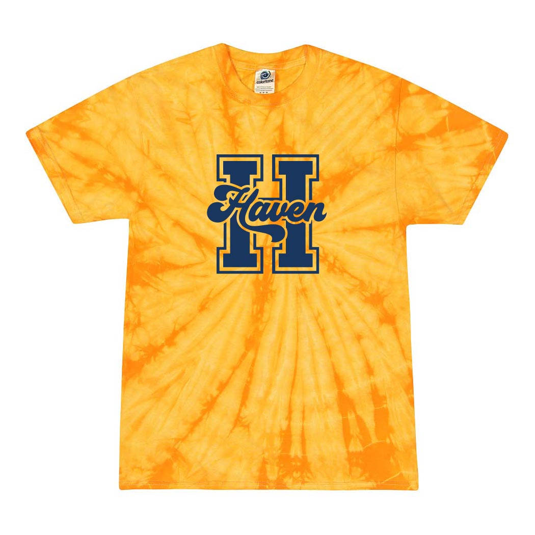 Collegiate Initial Haven ~ Tie-Dye T-Shirt ~ Haven Middle School