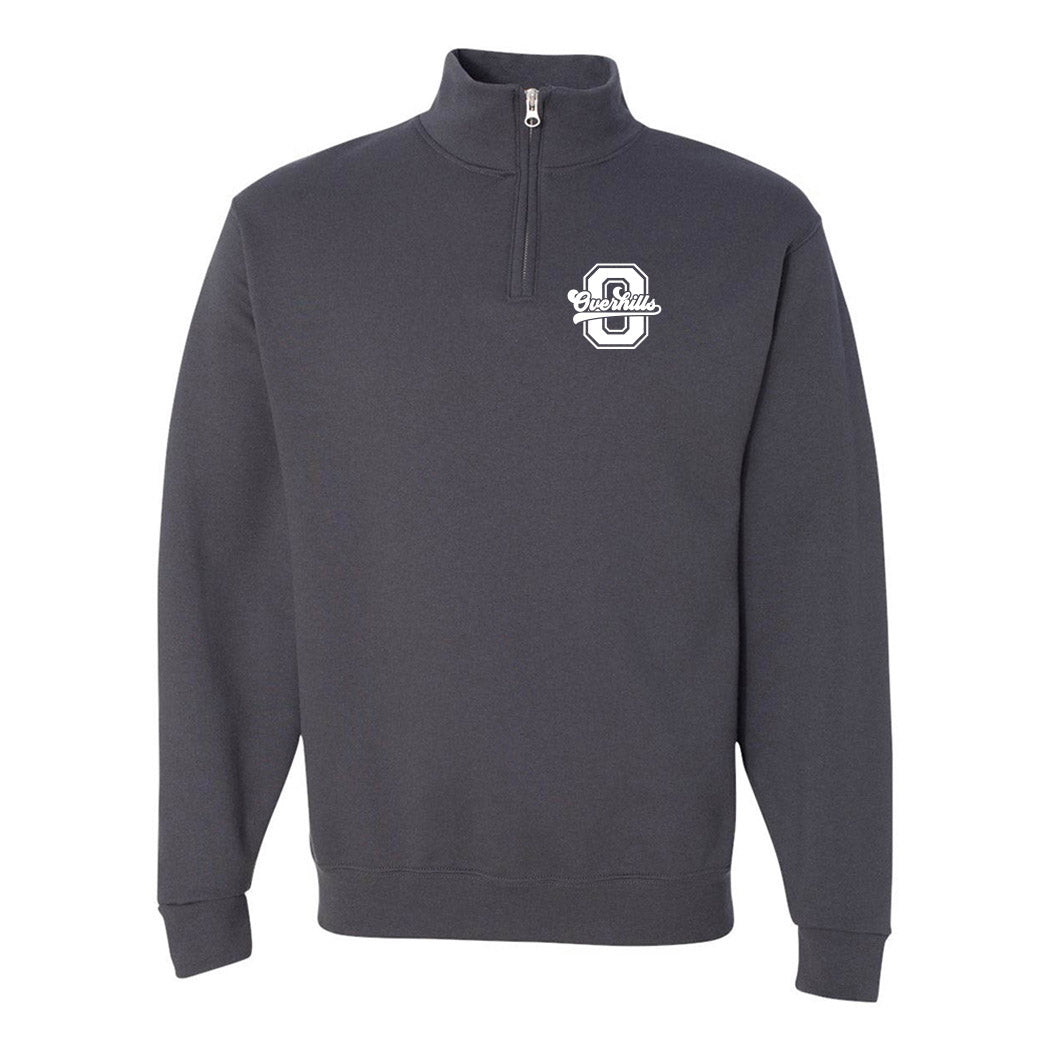 Collegiate Initial Overhills ~ Quarter-Zip Sweatshirt ~ Overhills Elementary School