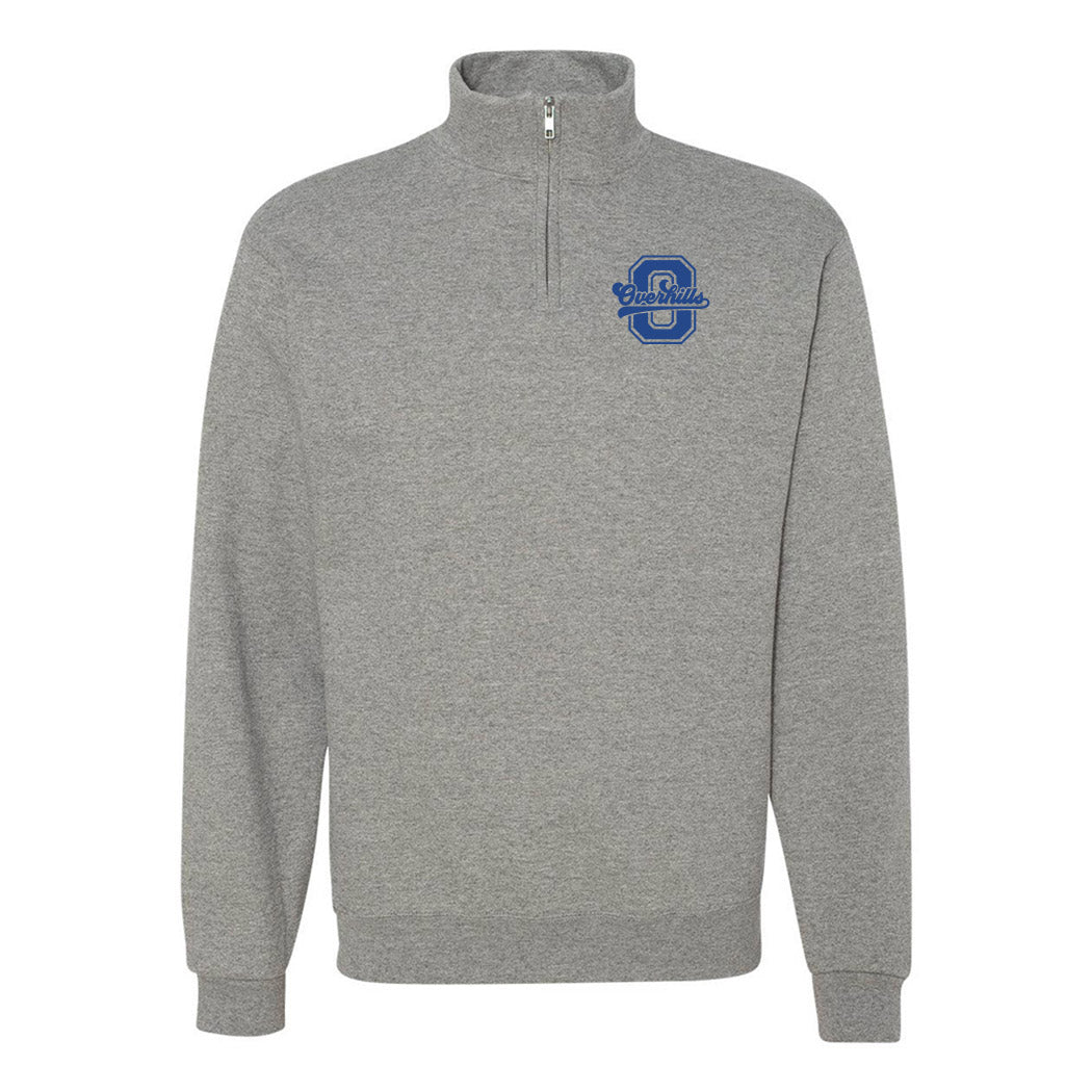 Collegiate Initial Overhills ~ Quarter-Zip Sweatshirt ~ Overhills Elementary School