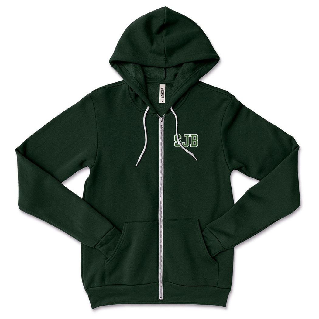 Collegiate SJB ~ Sponge Fleece Zip Hoodie ~ St. John Berchmans
