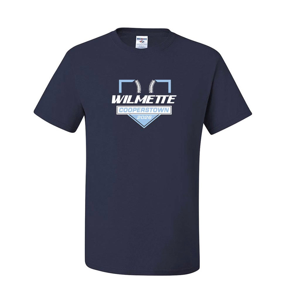 Cooperstown 2026 ~ 50/50 T-Shirt ~ Wilmette Baseball Association