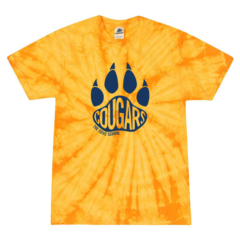 Cougars Paw ~ Tie Dye T-Shirt ~ The Cove School