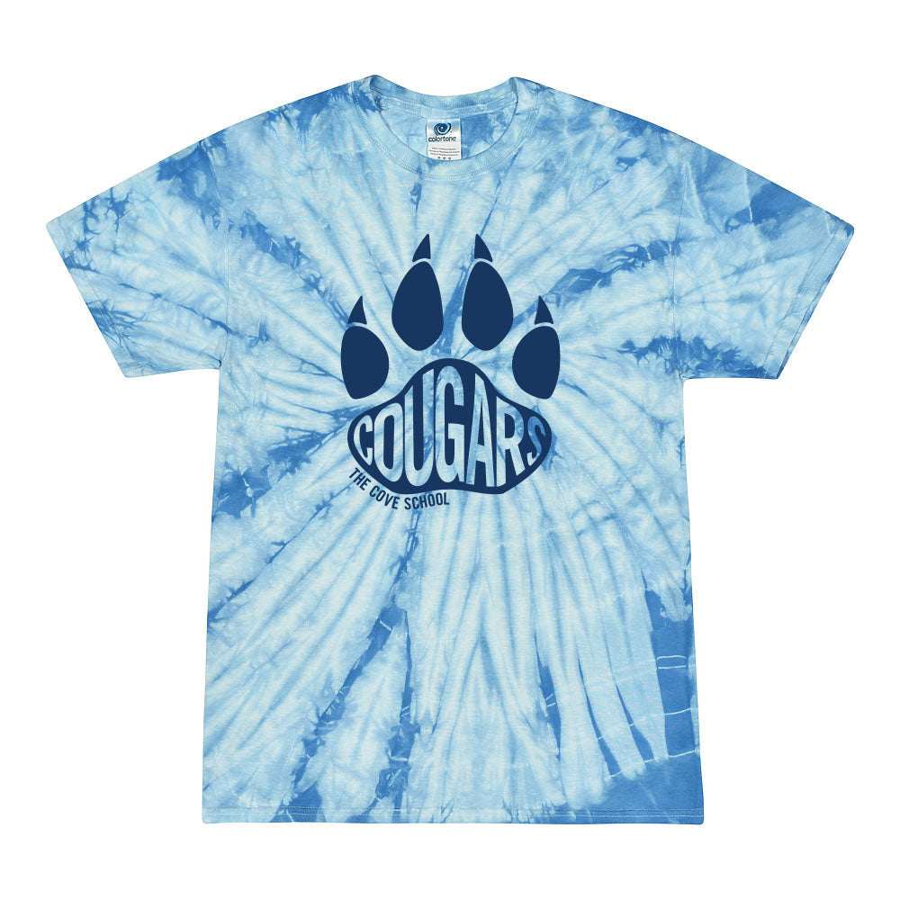 Cougars Paw ~ Tie Dye T-Shirt ~ The Cove School