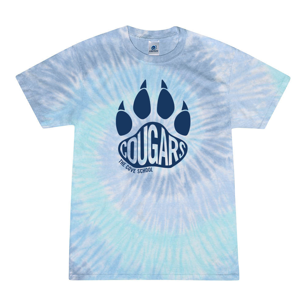 Cougars Paw ~ Tie Dye T-Shirt ~ The Cove School