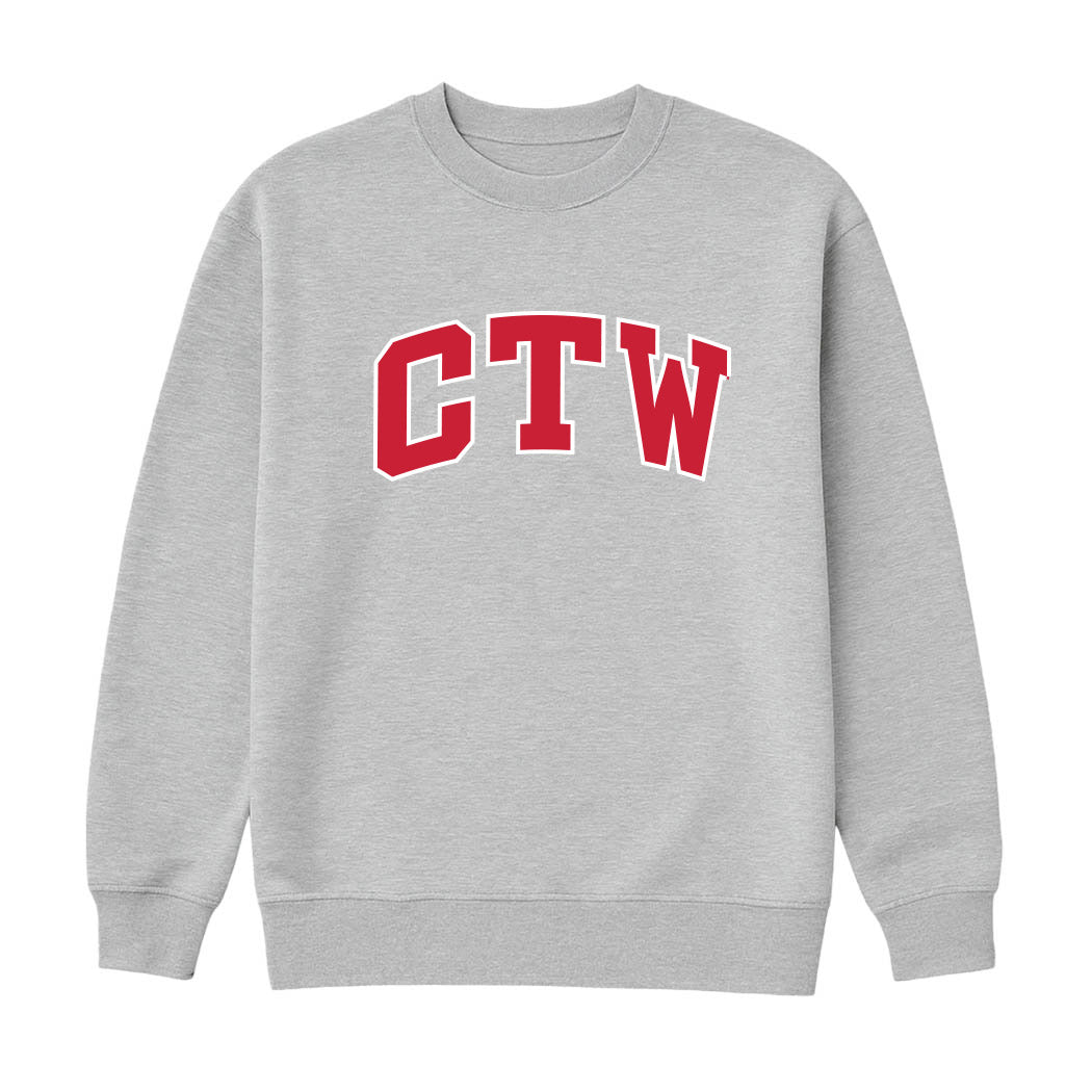 CTW Star Parke ~ Ladies Oversized Mock Crew ~ Children's Theatre of Winnetka-athletic heather