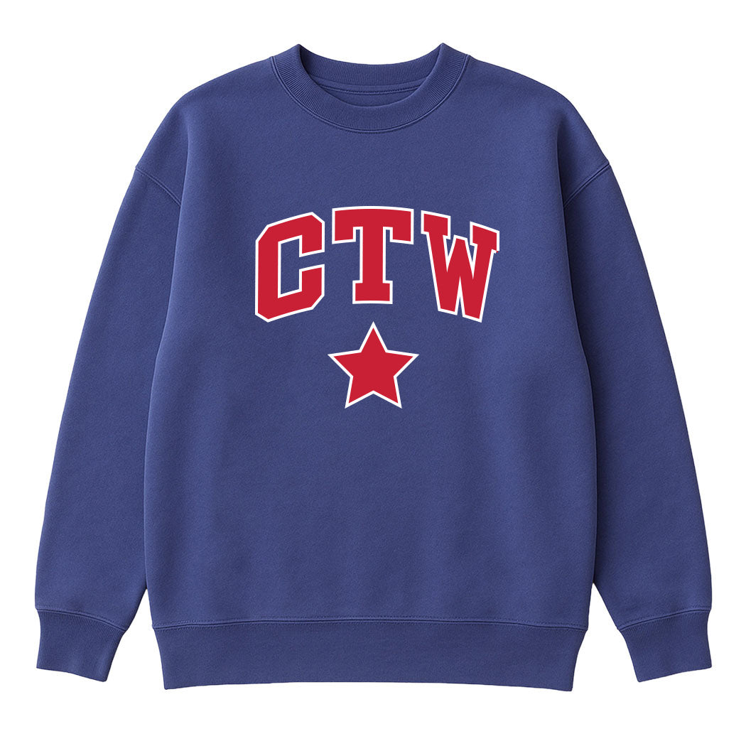 CTW Star Parke ~ Ladies Oversized Mock Crew ~ Children's Theatre of Winnetka