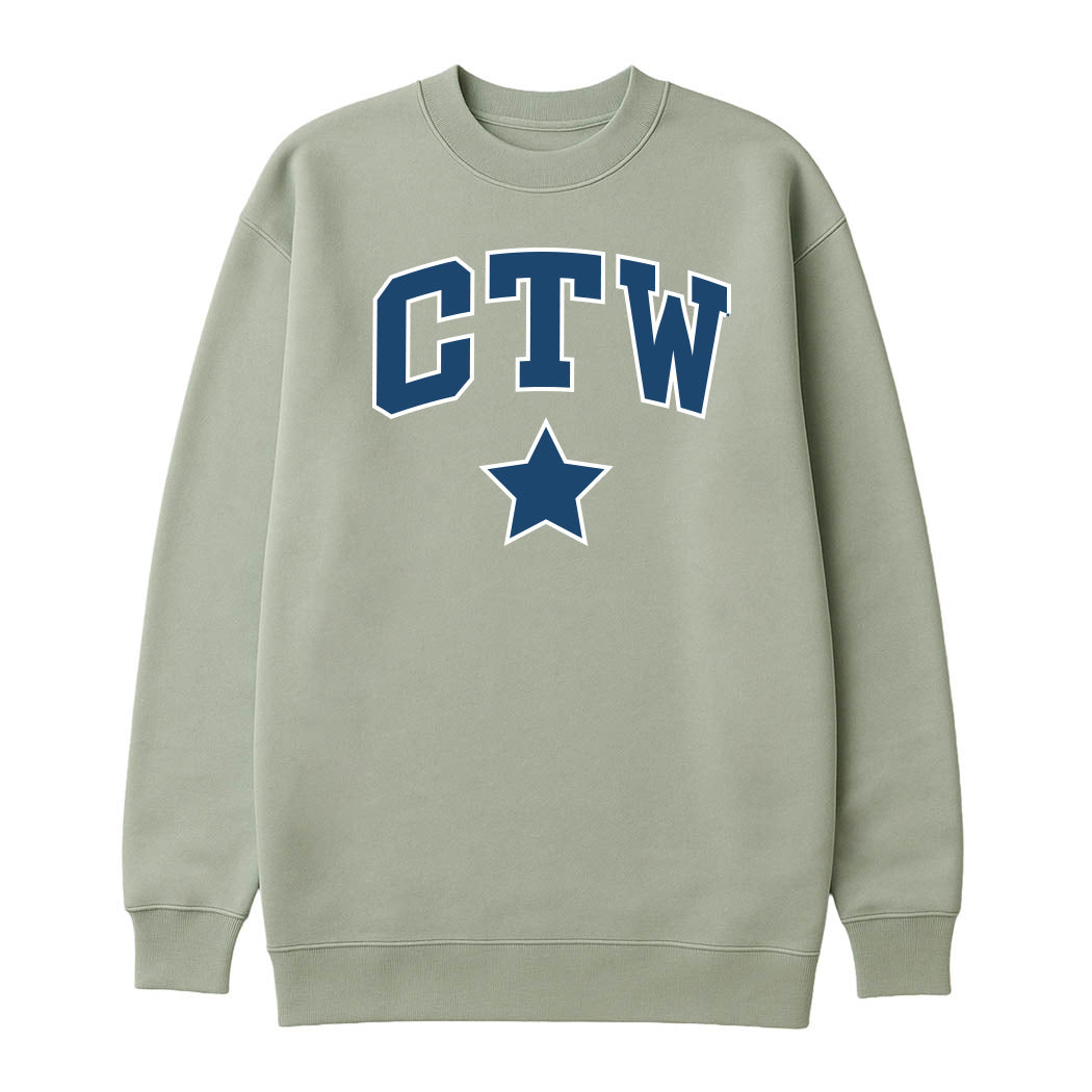 CTW Star Parke ~ Ladies Oversized Mock Crew ~ Children's Theatre of Winnetka