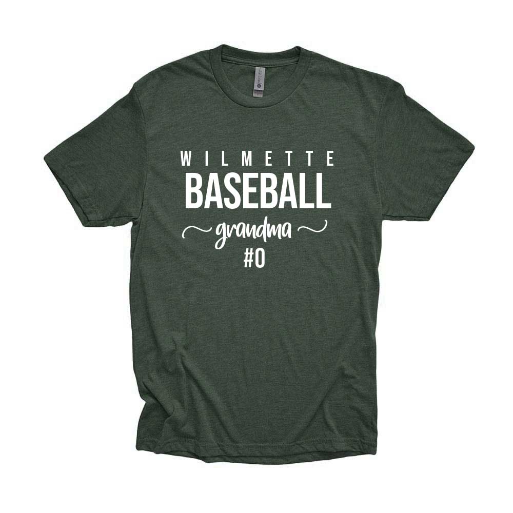 WILMETTE CREATE YOUR OWN FAMILY FAN TRIBLEND TEE ~ WILMETTE BASEBALL ~ unisex, women's and youth