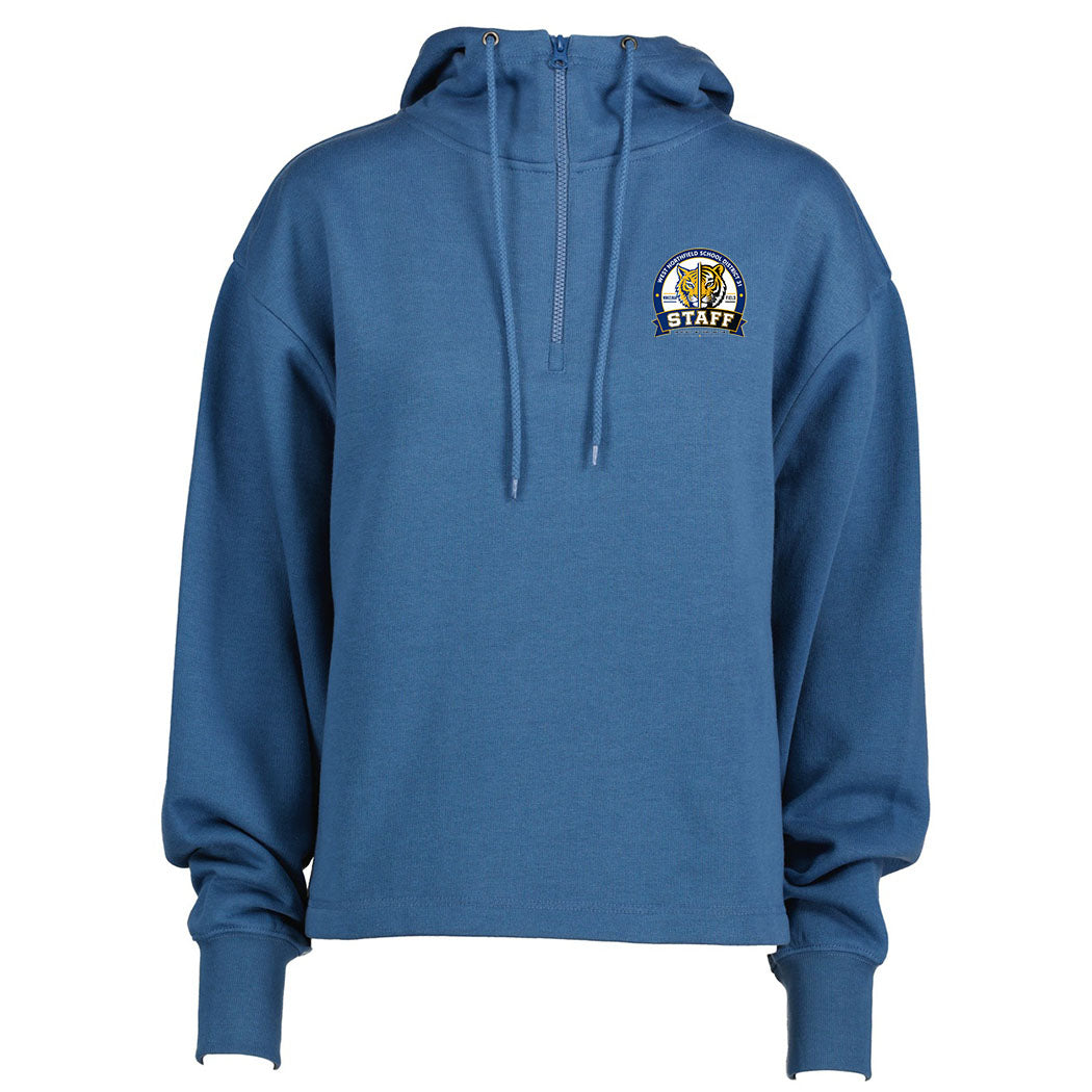 D31 Staff Badge ~ Ladies Boxy Quarter Zip Hooded Fleece ~ District 31