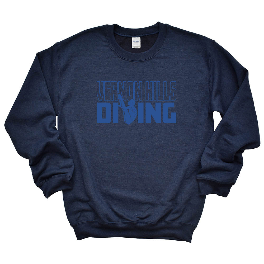 Vernon Hills Diving ~ Crewneck Sweatshirt ~ Vernon Hills High School Swim & Dive
