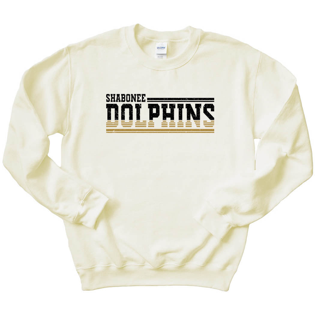 Dolphins Stripes ~ Crewneck Sweatshirt ~ Shabonee Elementary School Staff