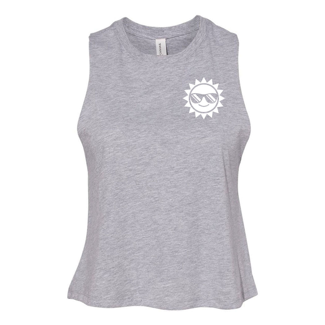 Essential Apachi Sun ~ Women's Racerback Crop Tank ~ Apachi Day Camp