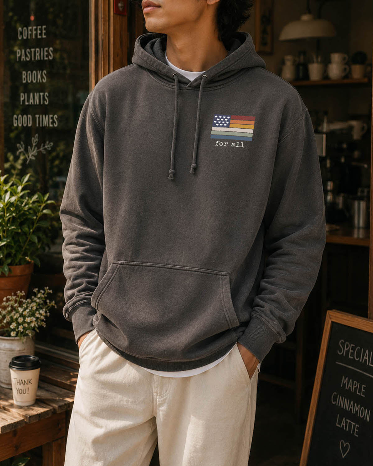 For All ~ Lightweight Hoodie ~ humanKIND pride