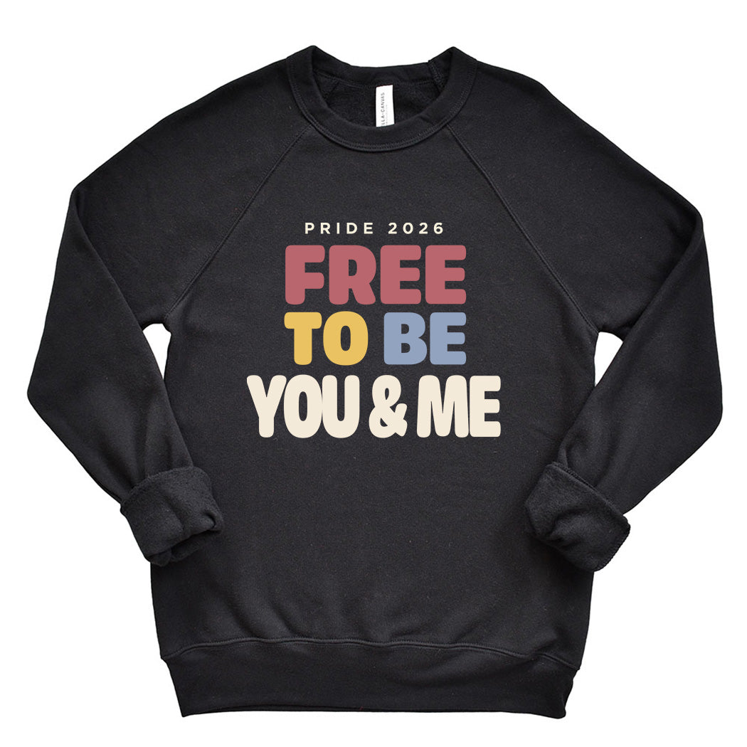 Create Your Own Free To Be ~ Youth Raglan Crewneck Sweatshirt ~ humanKIND pride
