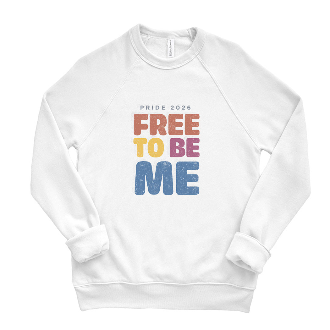 Free To Be ~ Raglan Sponge Fleece Crewneck Sweatshirt ~ humanKIND