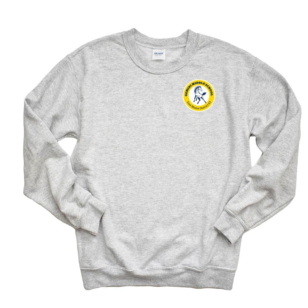 School Logo ~ Raglan Crewneck Sweatshirt ~ Gemini Middle School