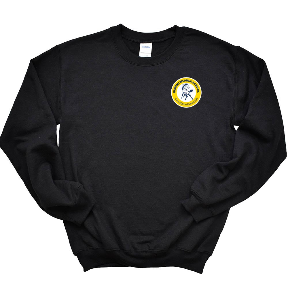 School Logo ~ Raglan Crewneck Sweatshirt ~ Gemini Middle School