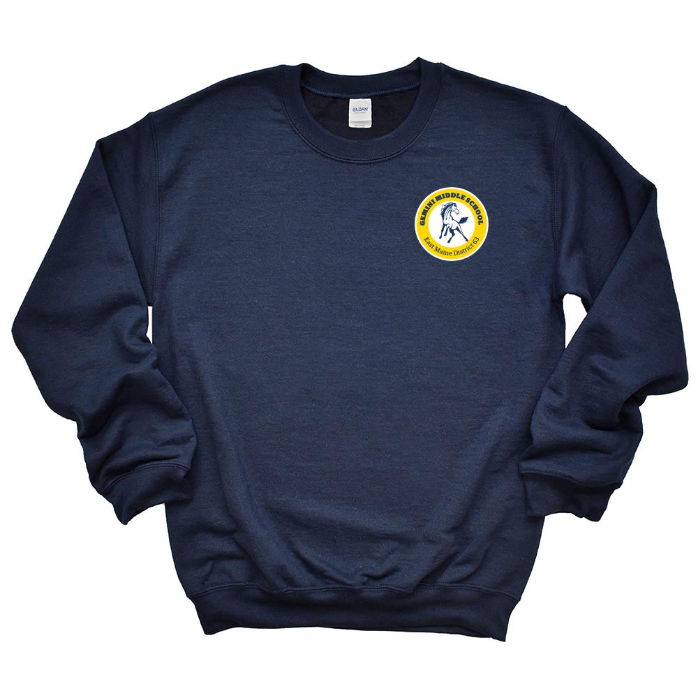 School Logo ~ Raglan Crewneck Sweatshirt ~ Gemini Middle School