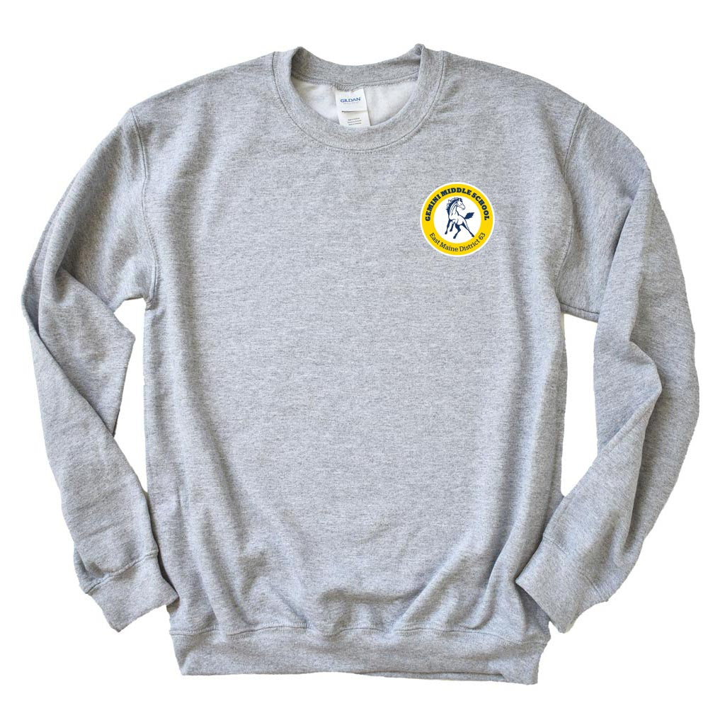 School Logo ~ Raglan Crewneck Sweatshirt ~ Gemini Middle School