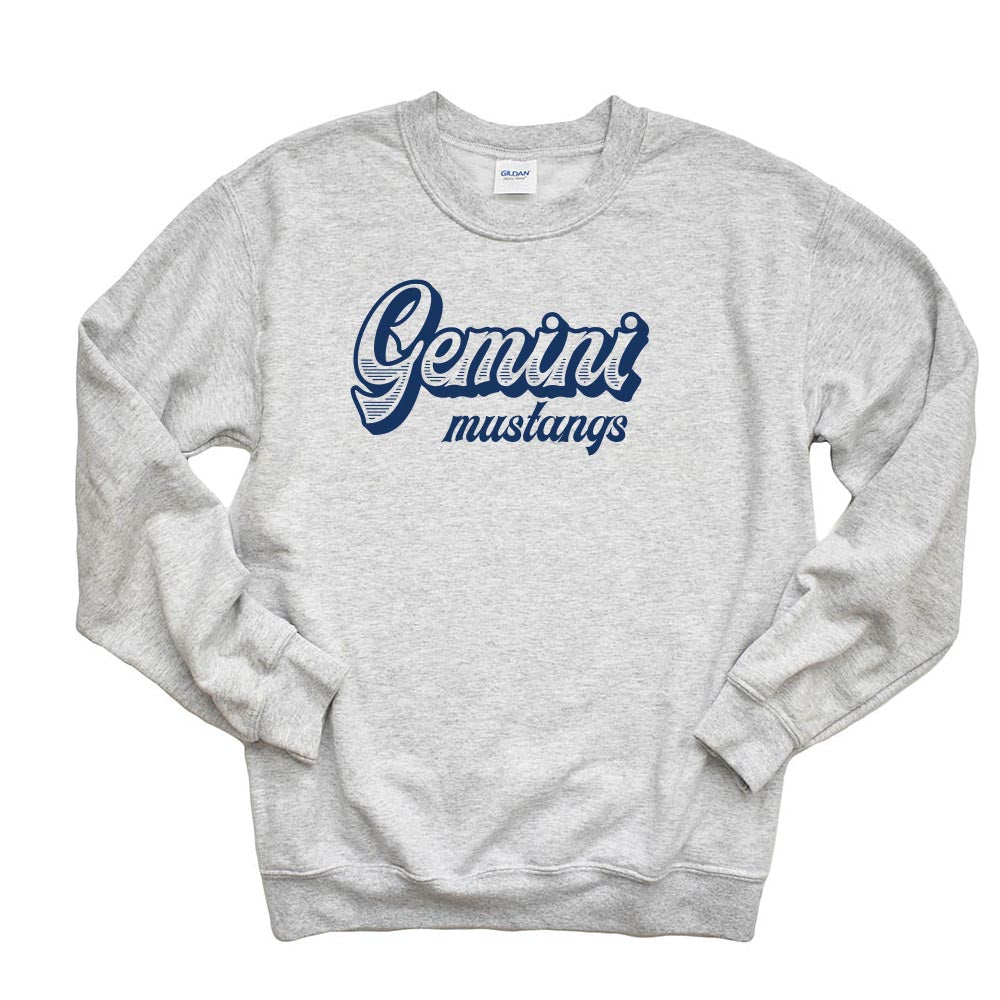 Vintage Script ~ Raglan Crewneck Sweatshirt ~ Gemini Middle School