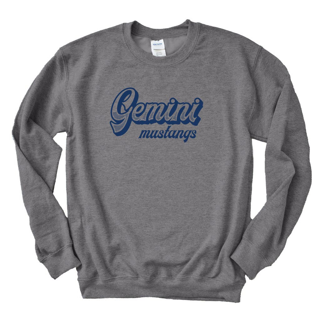 Vintage Script ~ Raglan Crewneck Sweatshirt ~ Gemini Middle School