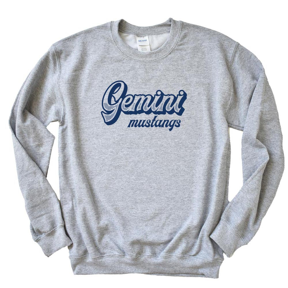 Vintage Script ~ Raglan Crewneck Sweatshirt ~ Gemini Middle School