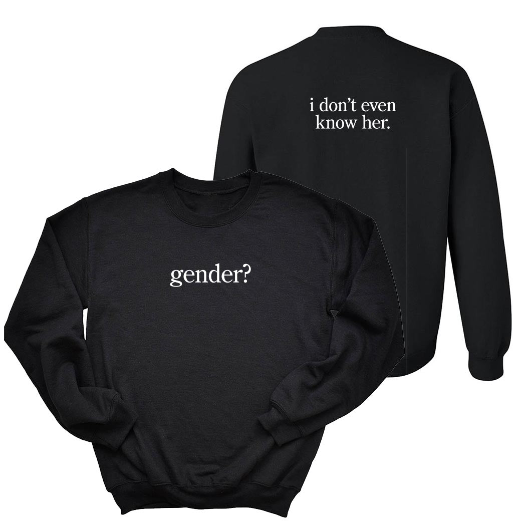 Gender? ~ Sponge Fleece Crewneck Sweatshirt ~ humanKIND