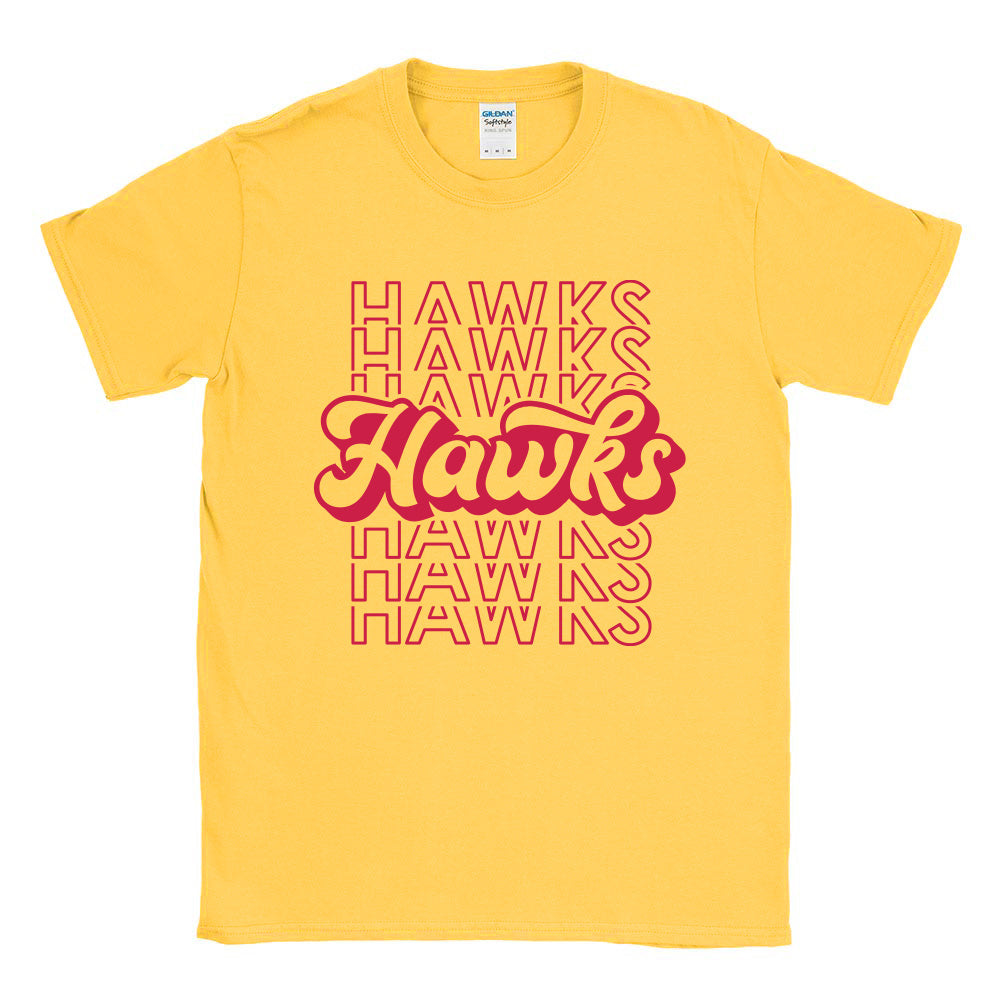 Hawks Repeater Script ~ Cotton T-Shirt ~ Henking Elementary School