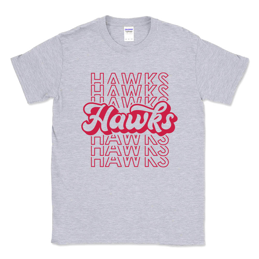 Hawks Repeater Script ~ Cotton T-Shirt ~ Henking Elementary School