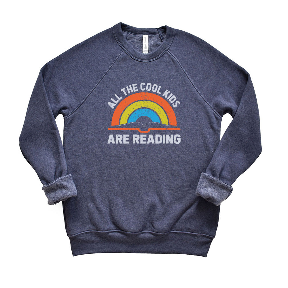 All The Cool Kids Are Reading ~ Unisex Crewneck Sweatshirt-navy
