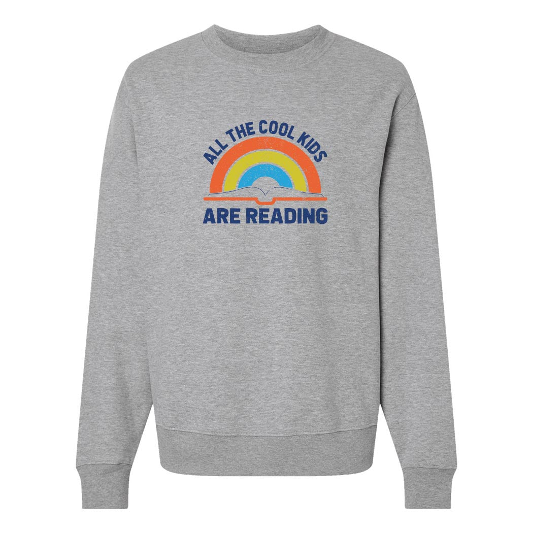 All The Cool Kids Are Reading ~ Unisex Crewneck Sweatshirt-athletic heather