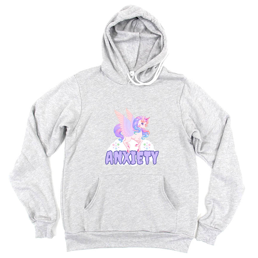 Anxiety Unicorn ~ Sponge Fleece Pullover Hoodie ~ humanKIND