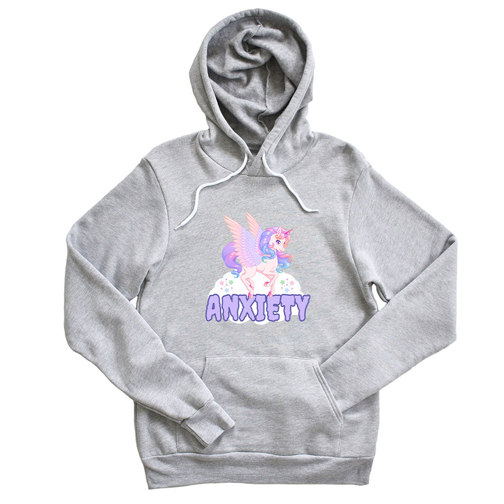 Anxiety Unicorn ~ Sponge Fleece Pullover Hoodie ~ humanKIND